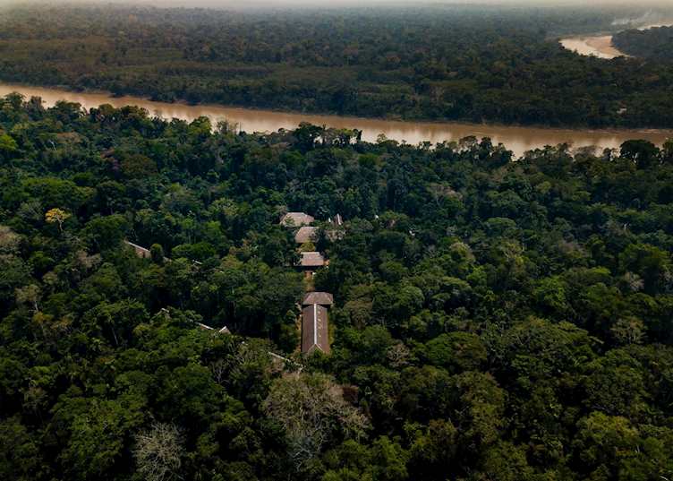 Aerial view of Posada Amazonas