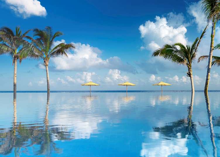 Infinity pool with ocean views
