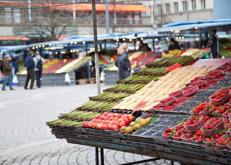 Food market stall in Stockholm