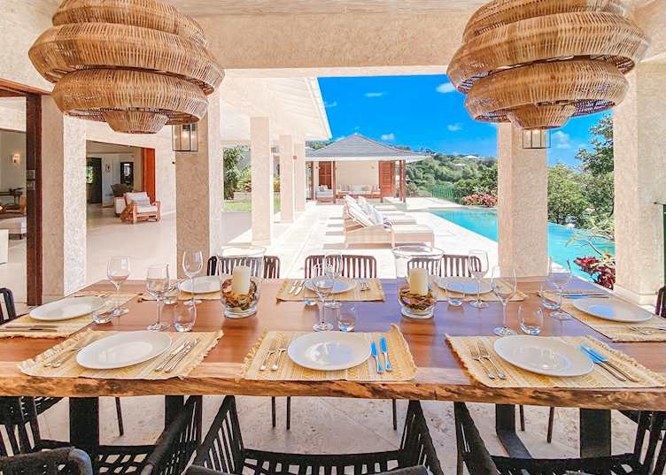Outdoor covered dining area, Bequia Beach Hotel