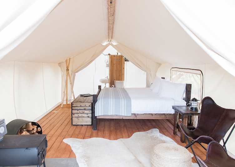 Deluxe tent at Under Canvas Zion
