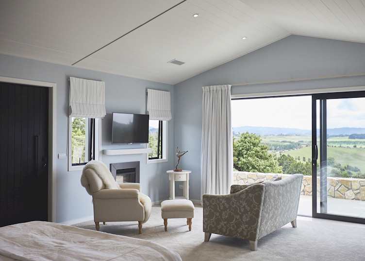 Sitting area at Te Arai Lodge
