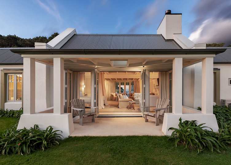 Cottage suite outdoor sitting area at Wharekauhau Country Estate