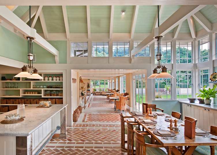 Wharekauhau Country Estate's kitchen and breakfast area