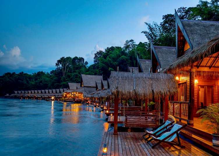 The Float House at dusk