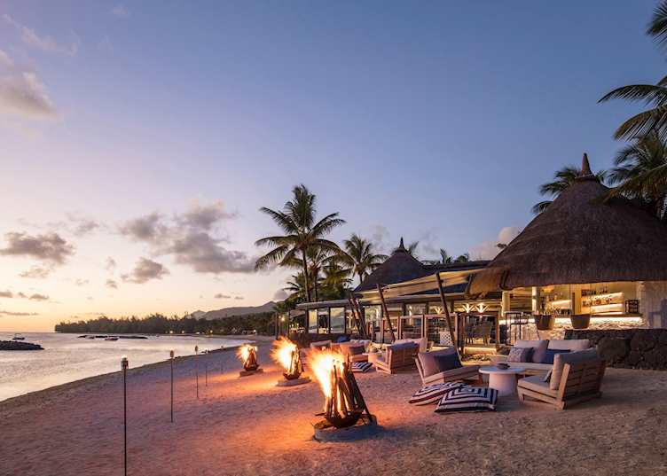 The beach at sunset