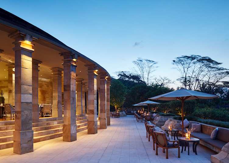 Terrace at dusk, Amanjiwo