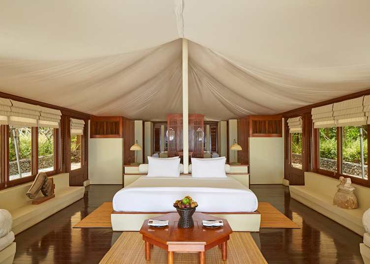 Tent interior, Amanwana