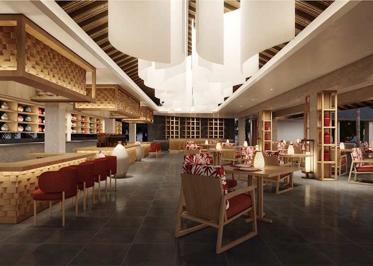 Inside the Origami Restaurant, Anantara Veli Maldives Resort 