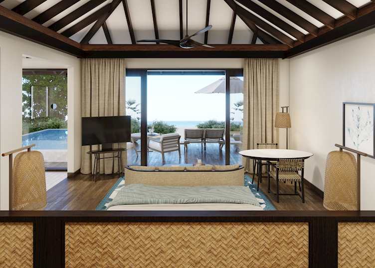 Inside a Beach Villa at Anantara Veli Maldives Resort