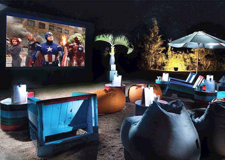 Open air cinema, Shanti Maurice Resort & Spa