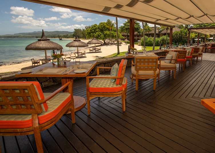 Beach terrace at Stars restaurant, Shanti Maurice Resort & Spa