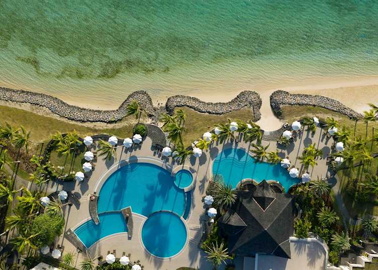 Aerial view of the pool, The Residence Mauritius