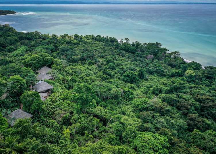 Aerial view with sea, Lapa Rios