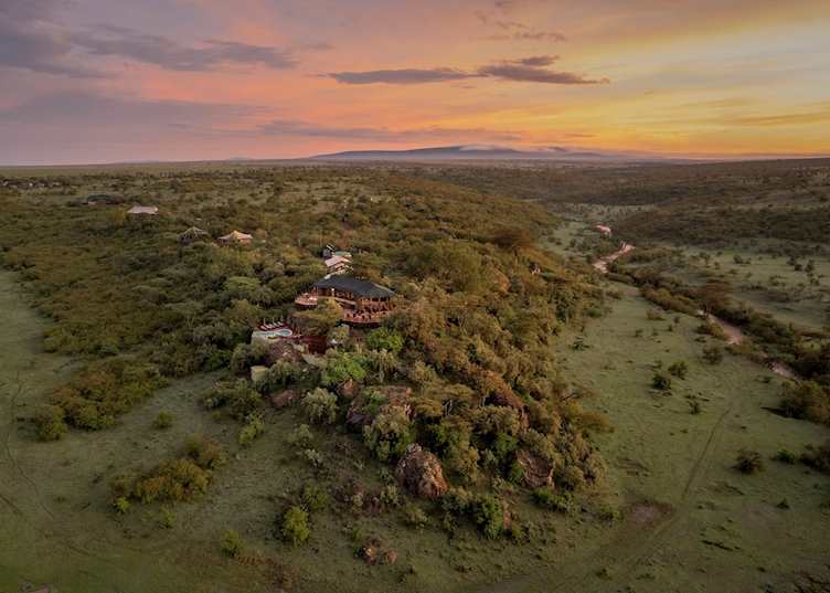 Aerial view of Ol Seki Hemingways Mara