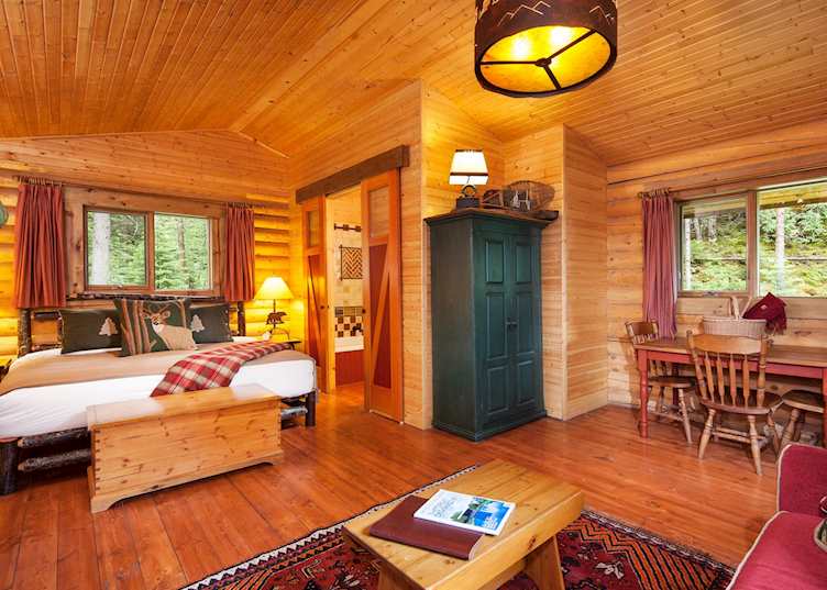Premier Cabin room, Cathedral Mountain Lodge, near Field