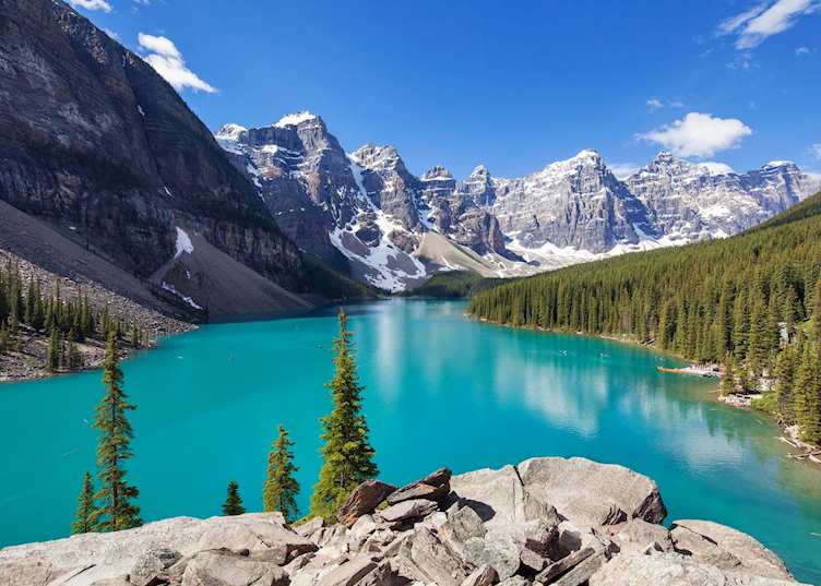 View from Moraine Lake Lodge from the Rockpile