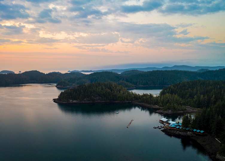 Aerial view, Berry Island Wilderness Lodge
