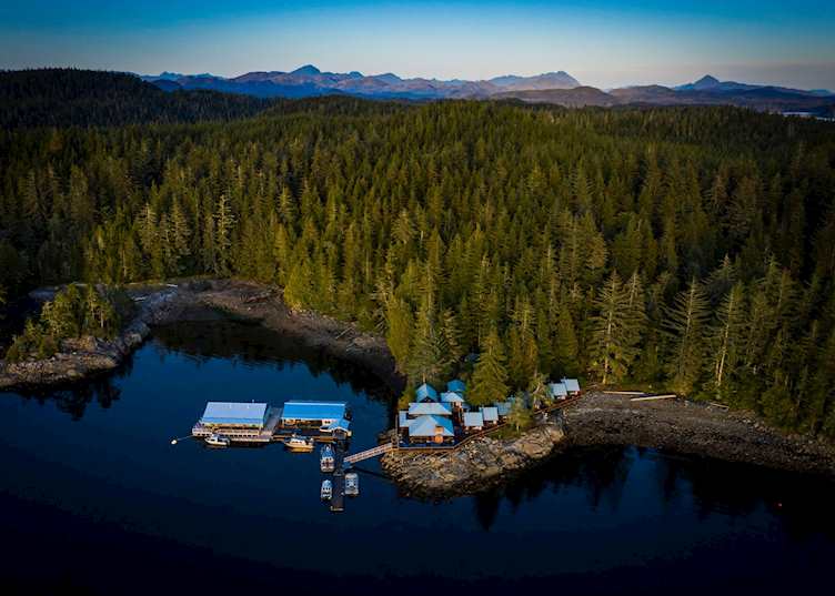 Aerial view, Berry Island Wilderness Lodge