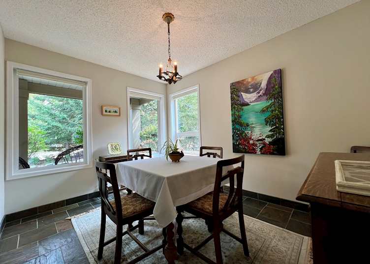 Off Our Rockies Bed and Breakfast dining room, Canmore