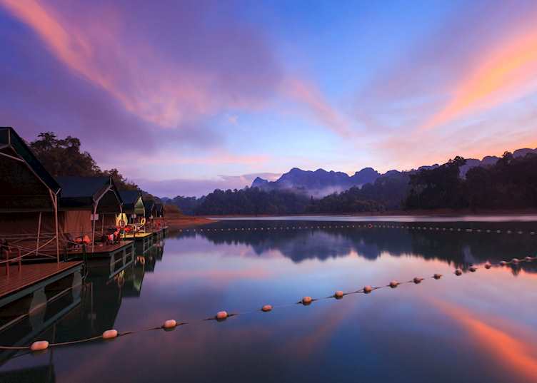 Sunset at Elephant Hills Lake Camp