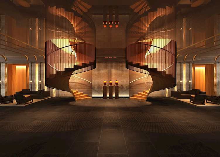 Lobby and grand staircase, The Ruma Hotel