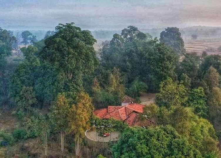 Aerial view of the lodge