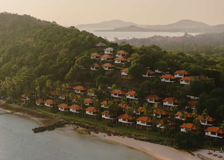 Exterior view at dusk, Napasai