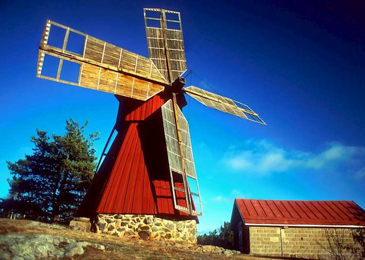 Wooden windmill in Turku, Finland