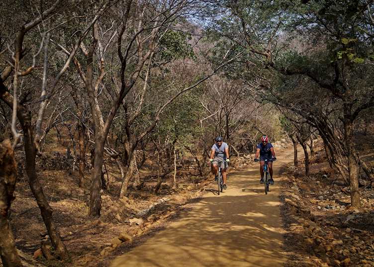 Cycling in the countryside while at Dev Shree