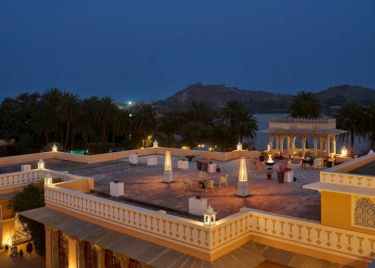 View of the Aravallis from the rooftop at Dev Shree