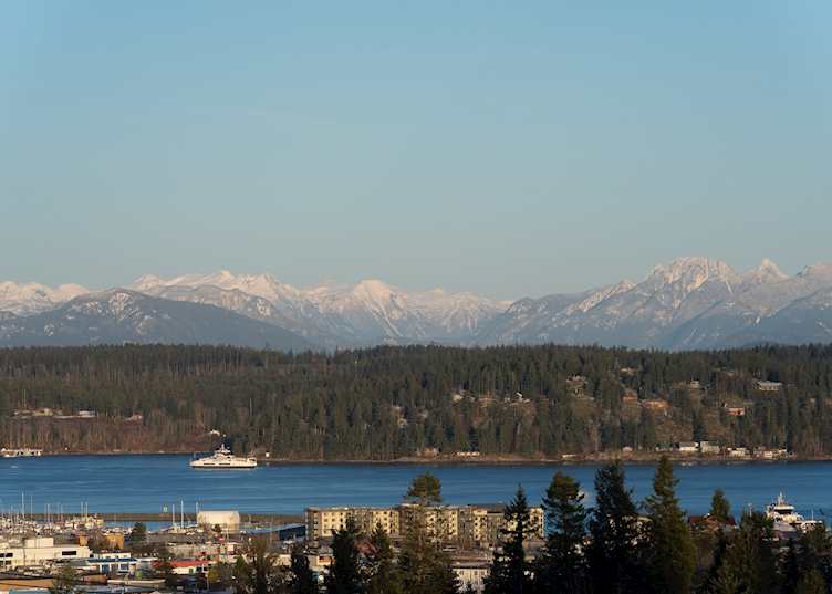 Ocean view from bedroom, Naturally Pacific Resort, Campbell River