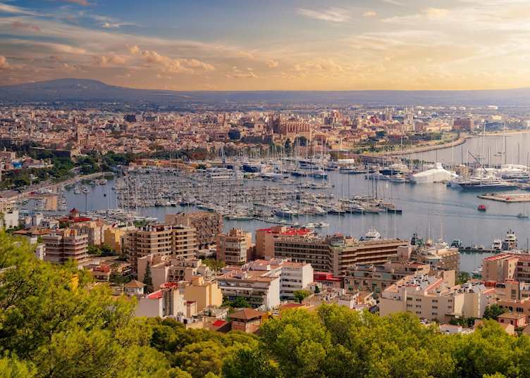 Panoramic view of Bay of Palma, Palma