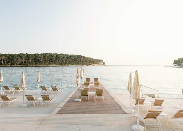 Beach club at Hotel Bellevue Lošinj, Croatia