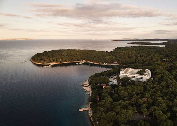 View over Cikat Bay and Hotel Bellevue Lošinj, Croatia