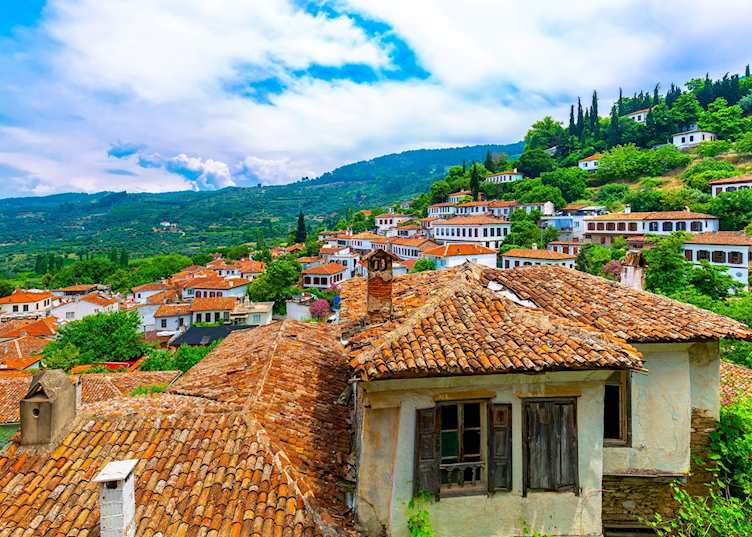 Traditional red-tiled Ottoman houses in Şirince
