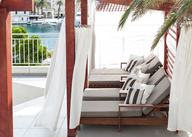 Sunbathing deck at Adriana Hvar Spa Hotel