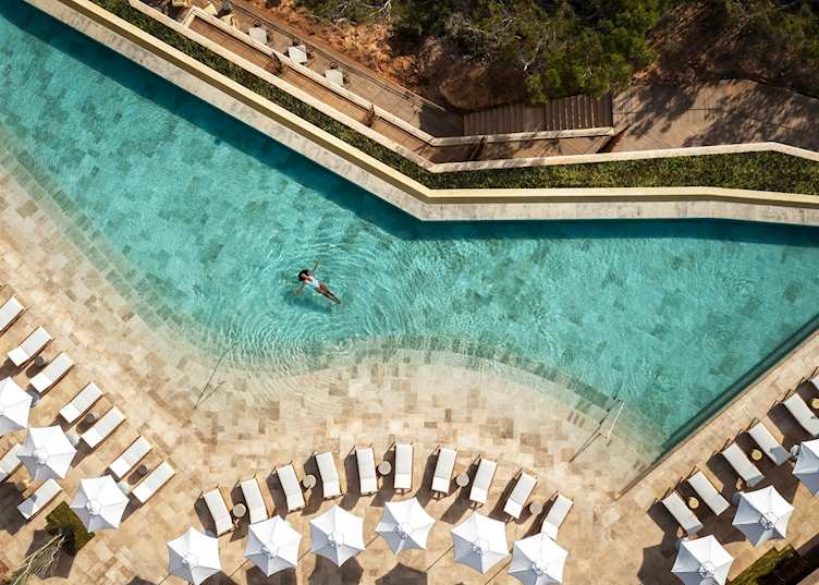 Birds eye pool view, Six Senses Ibiza