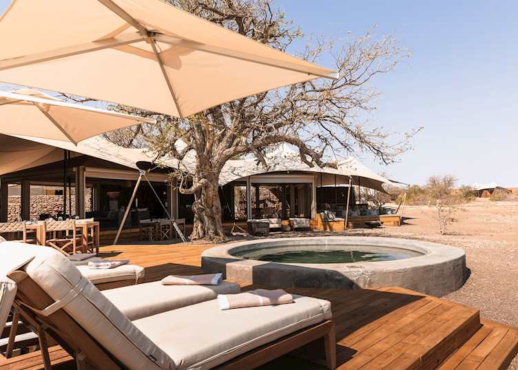 Outdoor lounge area, Desert Rhino Camp