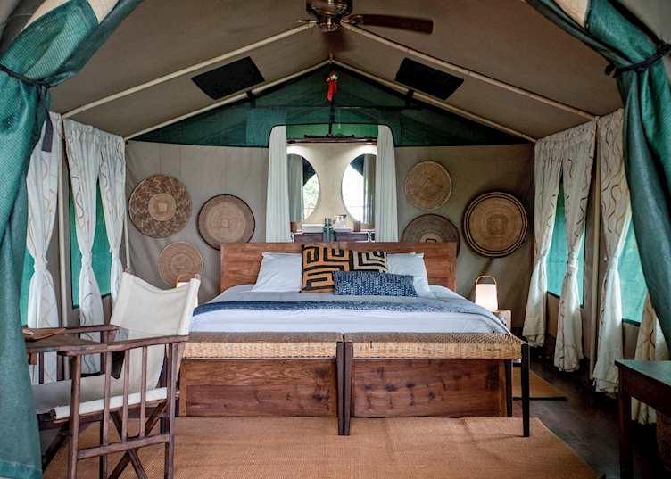 Tent interior, Selous Impala Camp