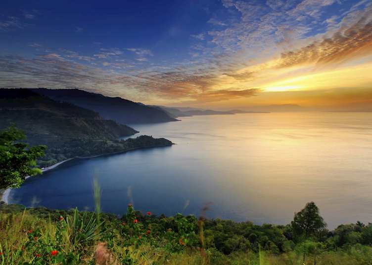 Sunset over Lake Toba, Sumatra