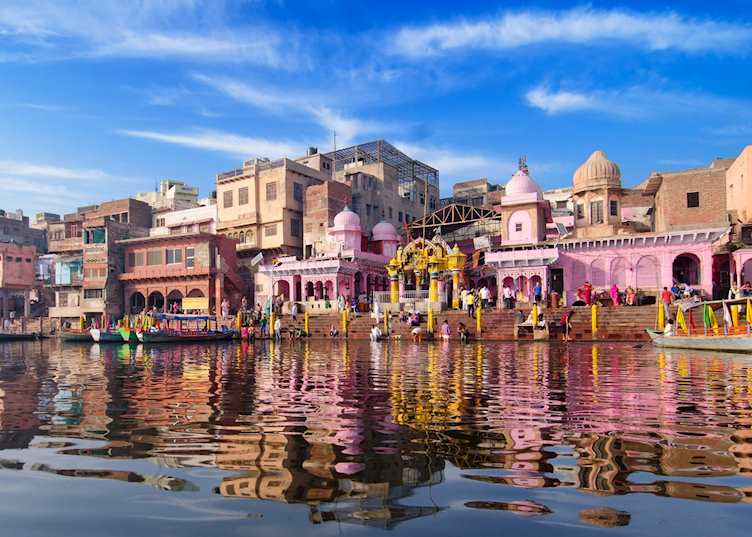 Varanasi ghats seen from the Ganges river