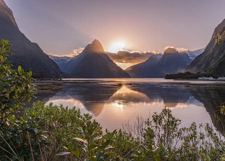 Sunset over Milford Sound