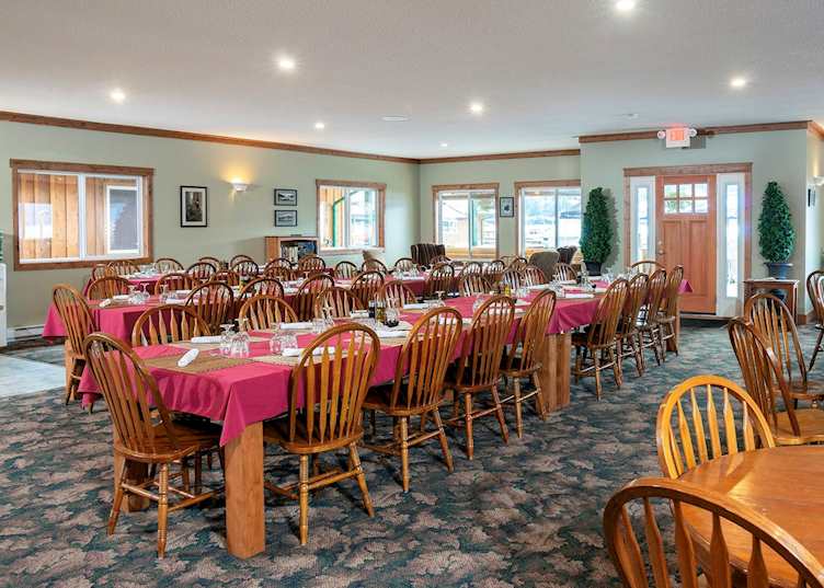 Dining room, Knight Inlet Lodge, British Columbia