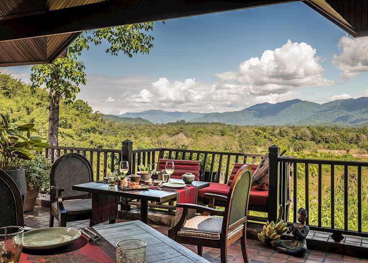 Sala Mae Nam terrace, Anantara Resort Golden Triangle