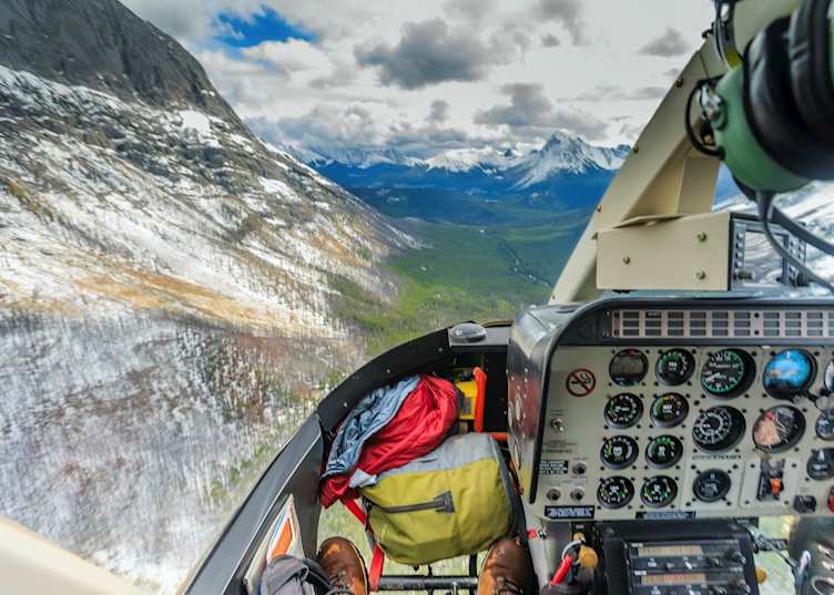 Helicopter flight over Assiniboine Provincial Park