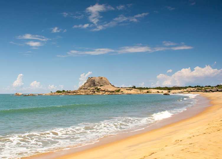 Beach and rock formation in Yala National Park
