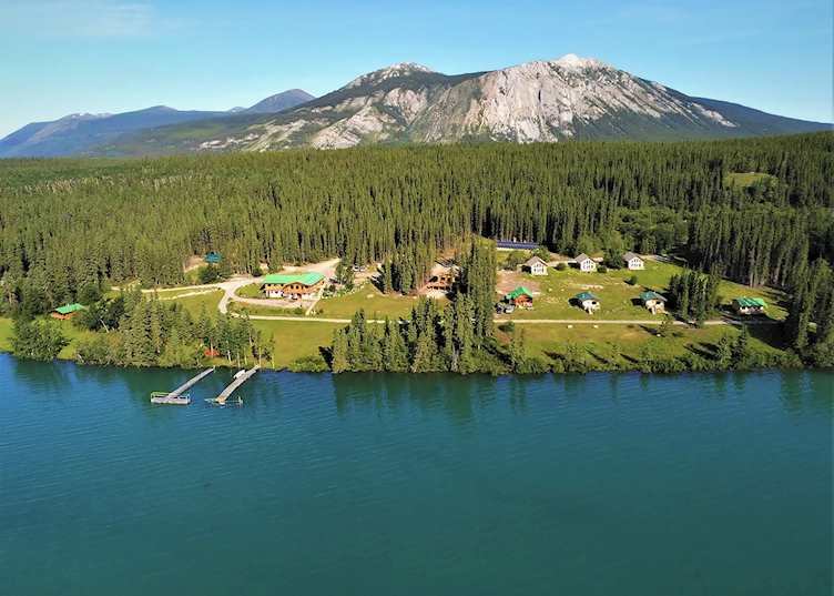 Summer aerial view, Southern Lakes Resort, Tagish