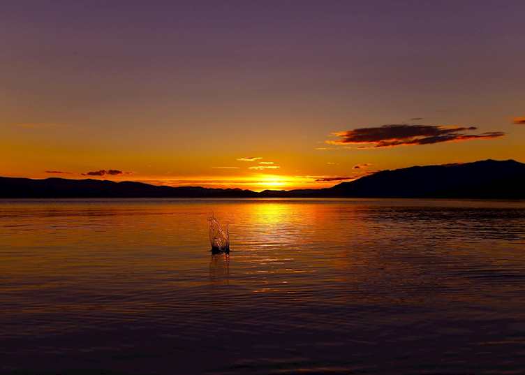The lake at sunset, Inn on the Lake, Marsh Lake
