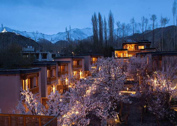 Villas under the moon glow at Dolkhar 